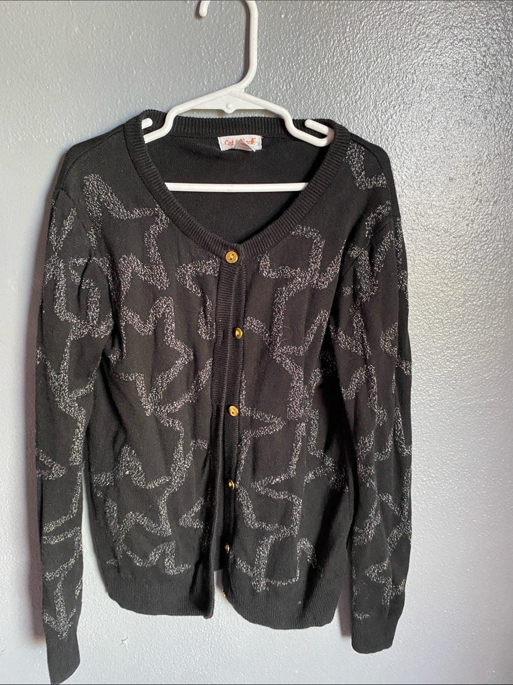 Cat & Jack Black Cardigan with Gold Buttons